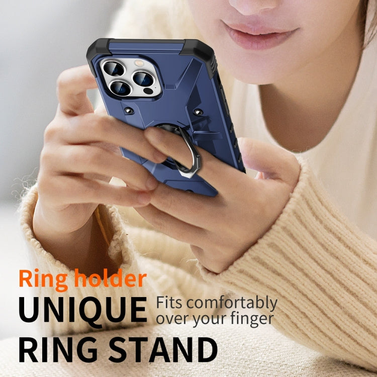 For iPhone 15 Pro Max Ring Holder Phone Case(Blue) - HoMEdemic™ 