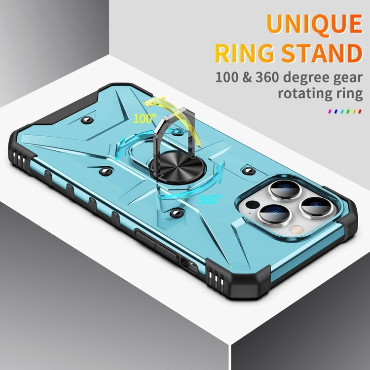 For iPhone 15 Pro Max Ring Holder Phone Case(Light Blue) - HoMEdemic™ 