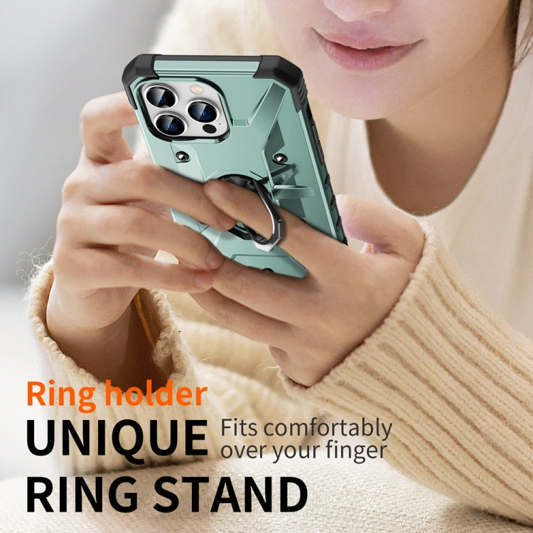 For iPhone 15 Pro Max Ring Holder Phone Case(Midnight Green) - HoMEdemic™ 