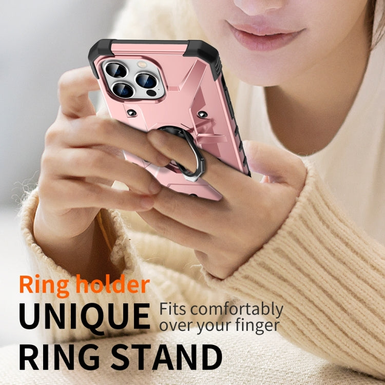 For iPhone 15 Pro Max Ring Holder Phone Case(Rose Gold) - HoMEdemic™ 
