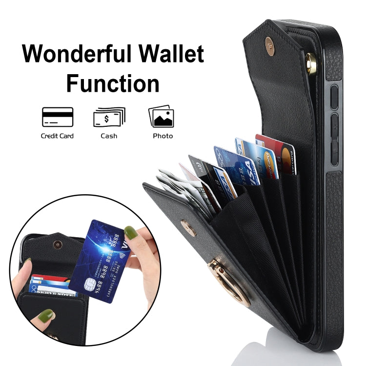 For iPhone 15 Pro Max Ring Holder RFID Card Slot Phone Case(Black) - HoMEdemic™ 