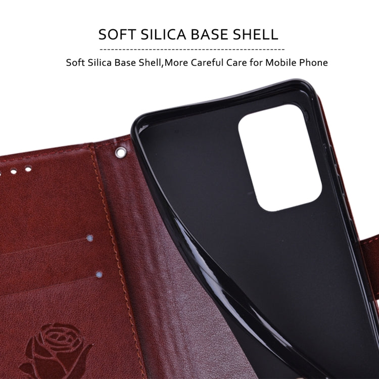 For iPhone 15 Pro Max Rose Embossed Flip PU Leather Phone Case(Brown) - HoMEdemic™ 