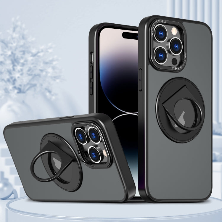 For iPhone 15 Pro Max Rotating Ring Magnetic Holder Phone Case(Black) - HoMEdemic™ 