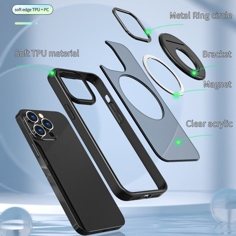 For iPhone 15 Pro Max Rotating Ring Magnetic Holder Phone Case(Black) - HoMEdemic™ 