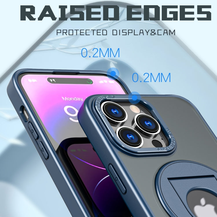 For iPhone 15 Pro Max Rotating Ring Magnetic Holder Phone Case(Blue) - HoMEdemic™ 