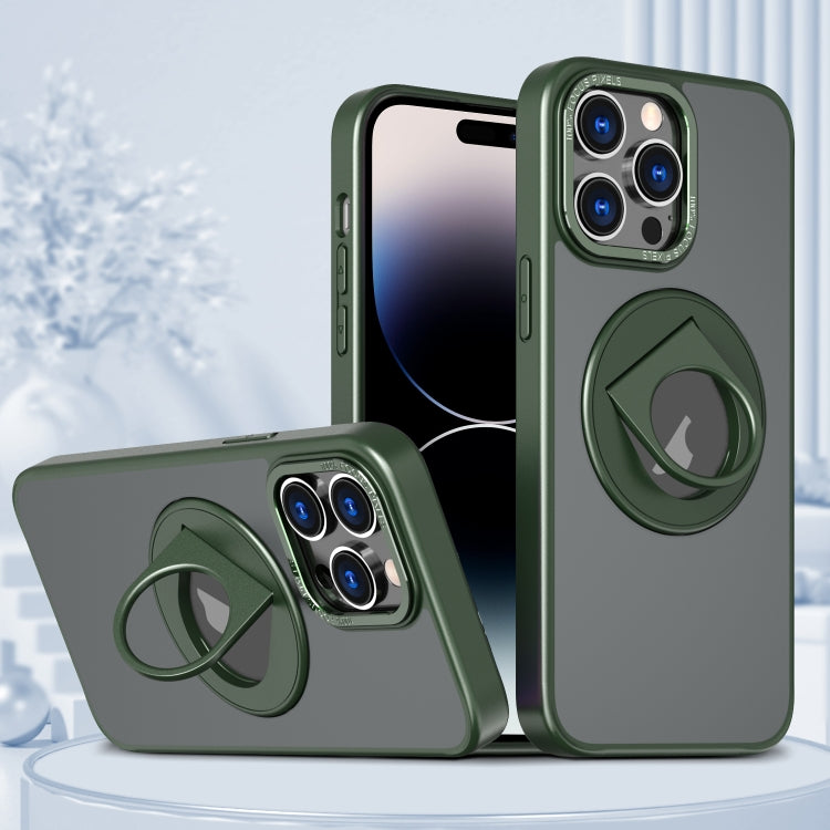 For iPhone 15 Pro Max Rotating Ring Magnetic Holder Phone Case(Green) - HoMEdemic™ 