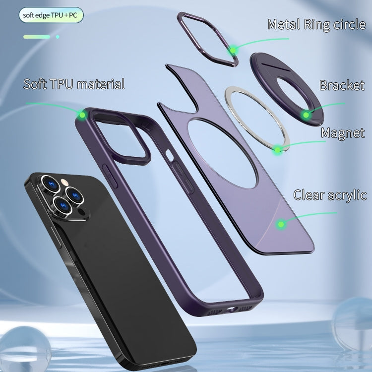 For iPhone 15 Pro Max Rotating Ring Magnetic Holder Phone Case(Purple) - HoMEdemic™ 