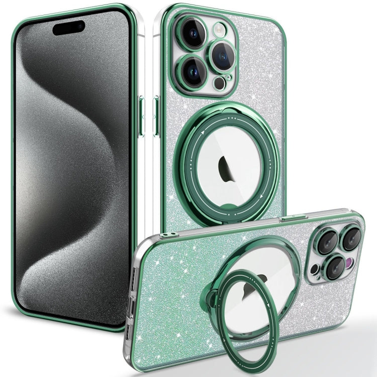 For iPhone 15 Pro Max Rotation MagSafe Holder Gradient Glitter TPU Phone Case(Cangling) - HoMEdemic™ 