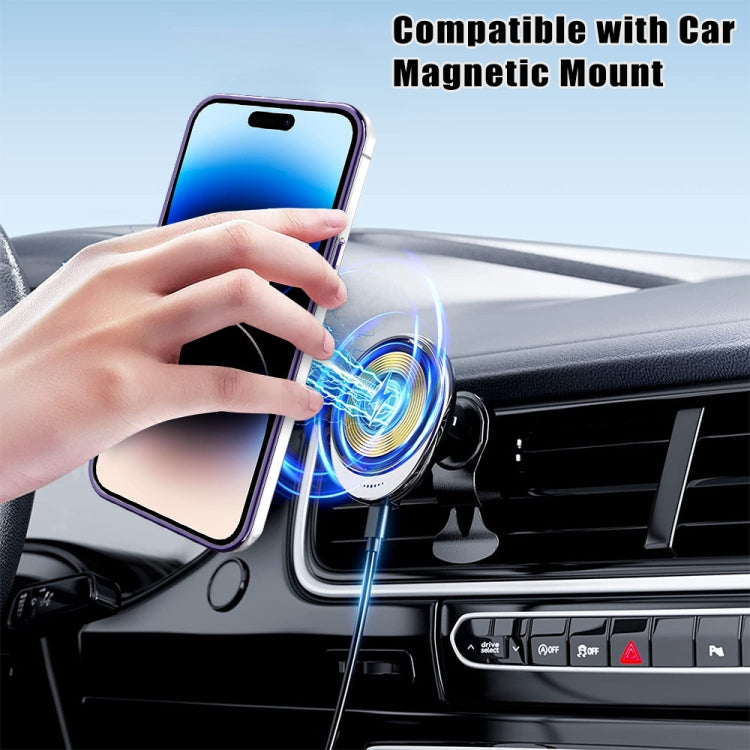 For iPhone 15 Pro Max Rotation MagSafe Holder Gradient Glitter TPU Phone Case(Sierra Blue) - HoMEdemic™ 