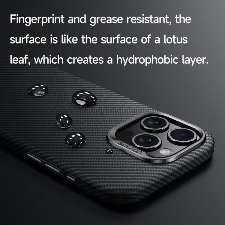 For iPhone 15 Pro Max SULADA 600D Kevlar Texture PC Shockproof Phone Case(Black) - HoMEdemic™ 