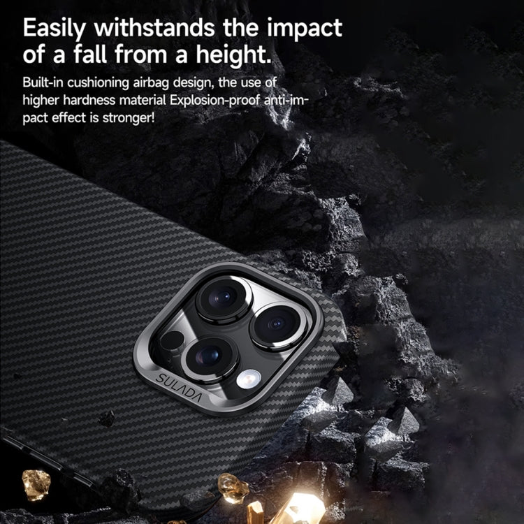 For iPhone 15 Pro Max SULADA 600D Kevlar Texture PC Shockproof Phone Case(Black) - HoMEdemic™ 