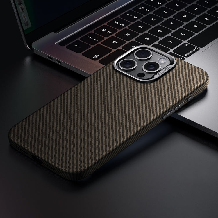 For iPhone 15 Pro Max SULADA 600D Kevlar Texture PC Shockproof Phone Case(Brown) - HoMEdemic™ 