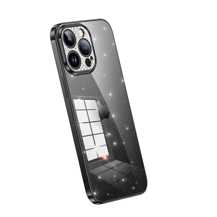 For iPhone 15 Pro Max SULADA Electroplated Transparent Glittery TPU Phone Case(Black) - HoMEdemic™ 