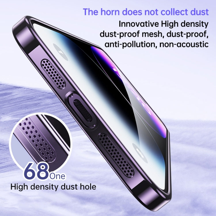 For iPhone 15 Pro Max SULADA Electroplated Transparent Glittery TPU Phone Case(Black) - HoMEdemic™ 