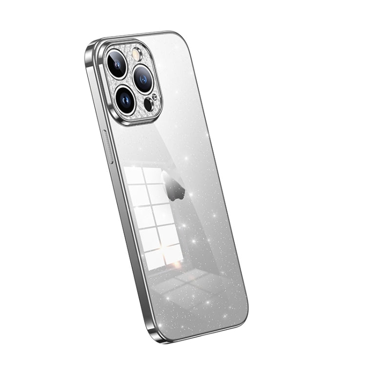 For iPhone 15 Pro Max SULADA Electroplated Transparent Glittery TPU Phone Case(Silver) - HoMEdemic™ 