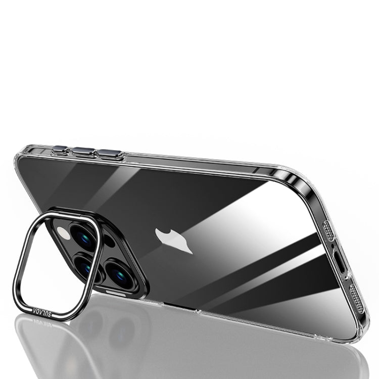For iPhone 15 Pro Max SULADA PC + Aluminum Alloy Lens Holder Phone Case(Black) - HoMEdemic™ 