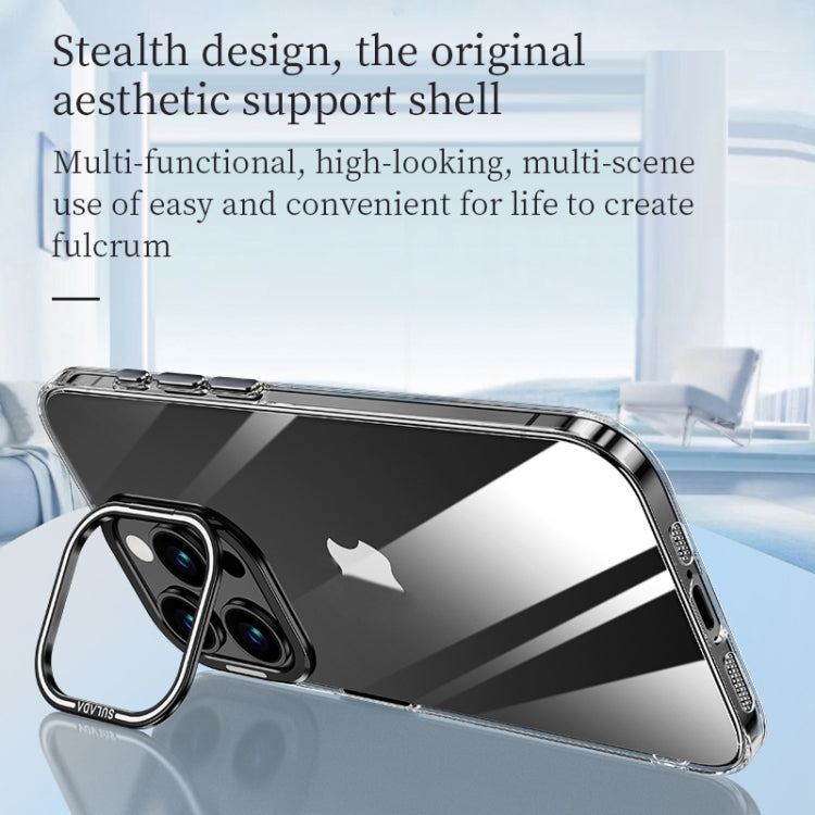 For iPhone 15 Pro Max SULADA PC + Aluminum Alloy Lens Holder Phone Case(Dark Blue) - HoMEdemic™ 