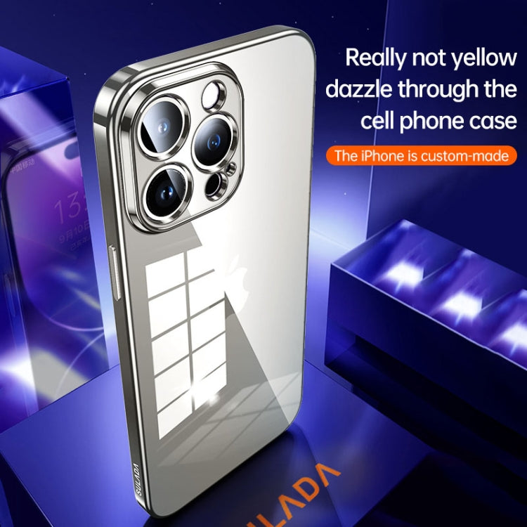 For iPhone 15 Pro Max SULADA Shine Through Series Plating TPU Transparent Phone Case(Titanium Blue) - HoMEdemic™ 