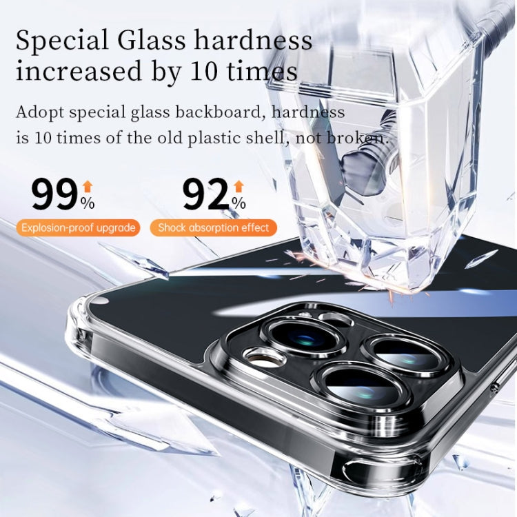 For iPhone 15 Pro Max SULADA TPU Frame + Tempered Glass Transparent Phone Case(Blue) - HoMEdemic™ 