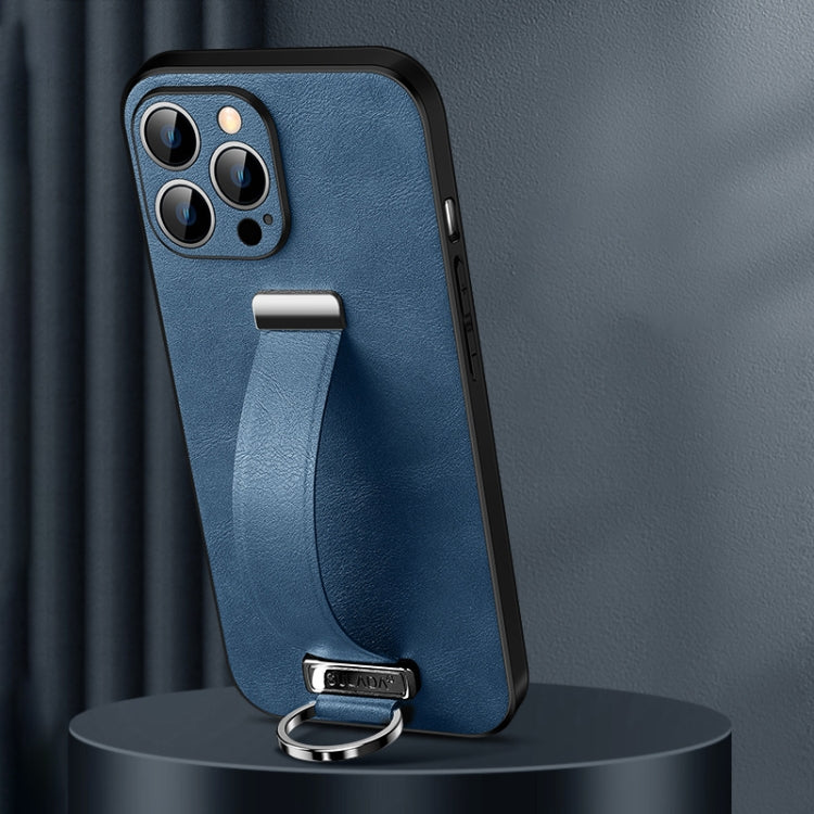 For iPhone 15 Pro Max SULADA Tide Cool Series PC + Leather Texture Skin Feel Phone Case(Blue) - HoMEdemic™ 