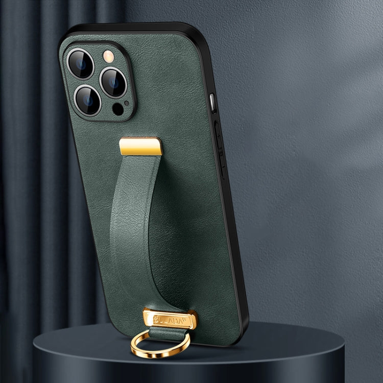 For iPhone 15 Pro Max SULADA Tide Cool Series PC + Leather Texture Skin Feel Phone Case(Green) - HoMEdemic™ 