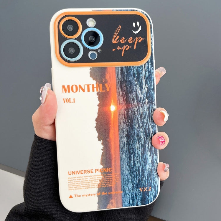 For iPhone 15 Pro Max Scenery Pattern Large Window TPU Phone Case(White Sea Sunrise) - HoMEdemic™ 