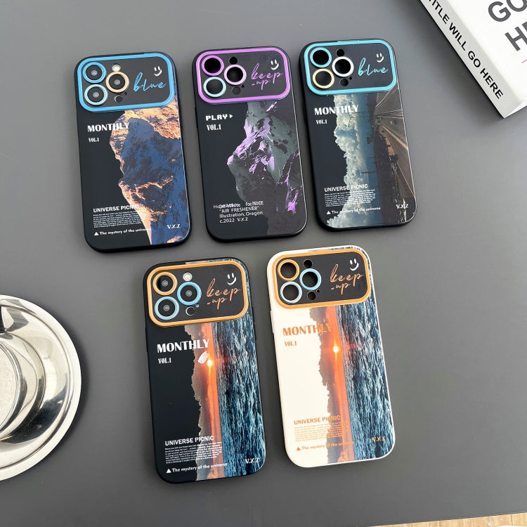 For iPhone 15 Pro Max Scenery Pattern Large Window TPU Phone Case(White Sea Sunrise) - HoMEdemic™ 