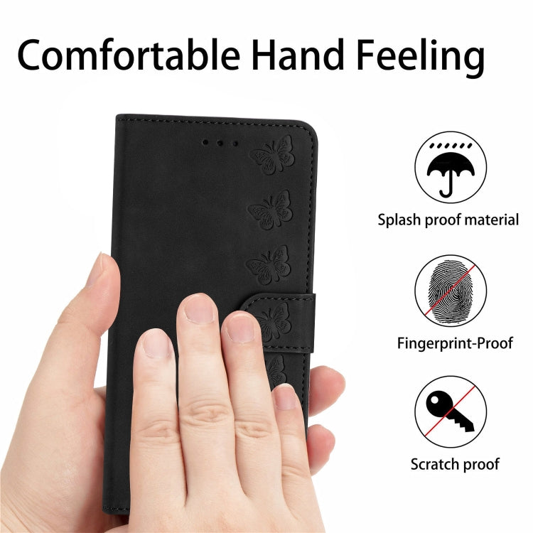 For iPhone 15 Pro Max Seven Butterflies Embossed Leather Phone Case(Black) - HoMEdemic™ 