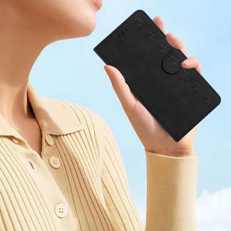 For iPhone 15 Pro Max Seven Butterflies Embossed Leather Phone Case(Black) - HoMEdemic™ 