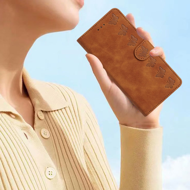 For iPhone 15 Pro Max Seven Butterflies Embossed Leather Phone Case(Brown) - HoMEdemic™ 