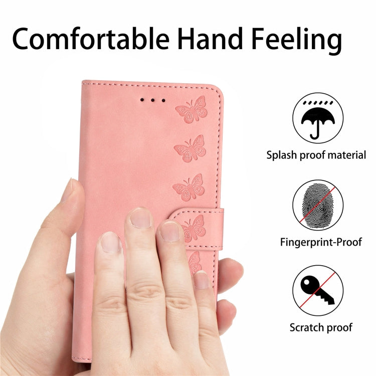 For iPhone 15 Pro Max Seven Butterflies Embossed Leather Phone Case(Pink) - HoMEdemic™ 