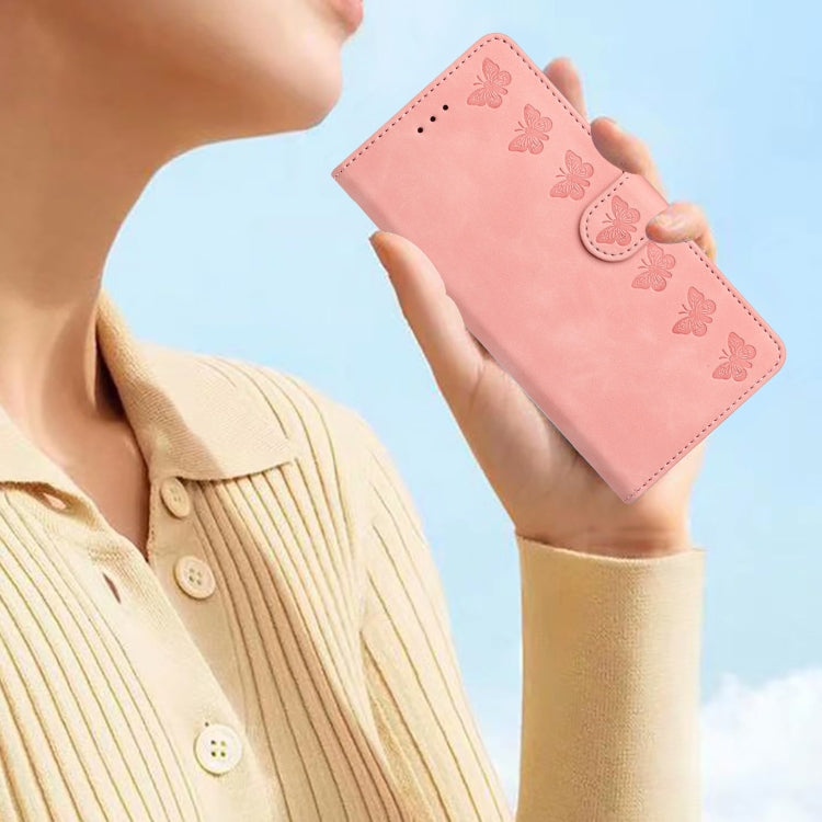 For iPhone 15 Pro Max Seven Butterflies Embossed Leather Phone Case(Pink) - HoMEdemic™ 