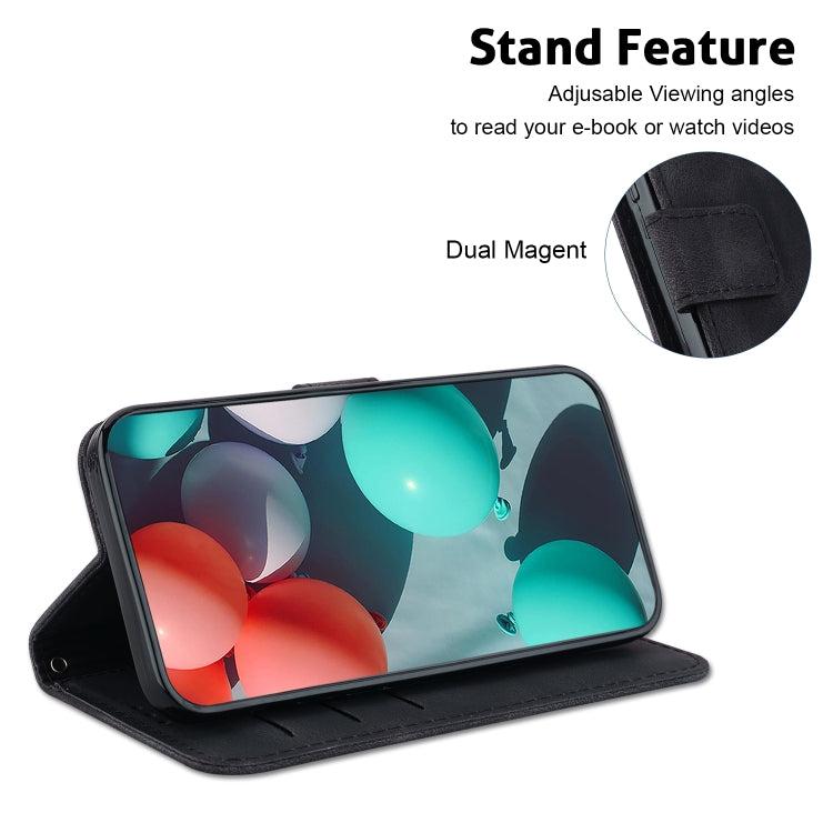 For iPhone 15 Pro Max Seven-shaped Embossed Leather Phone Case(Black) - HoMEdemic™ 