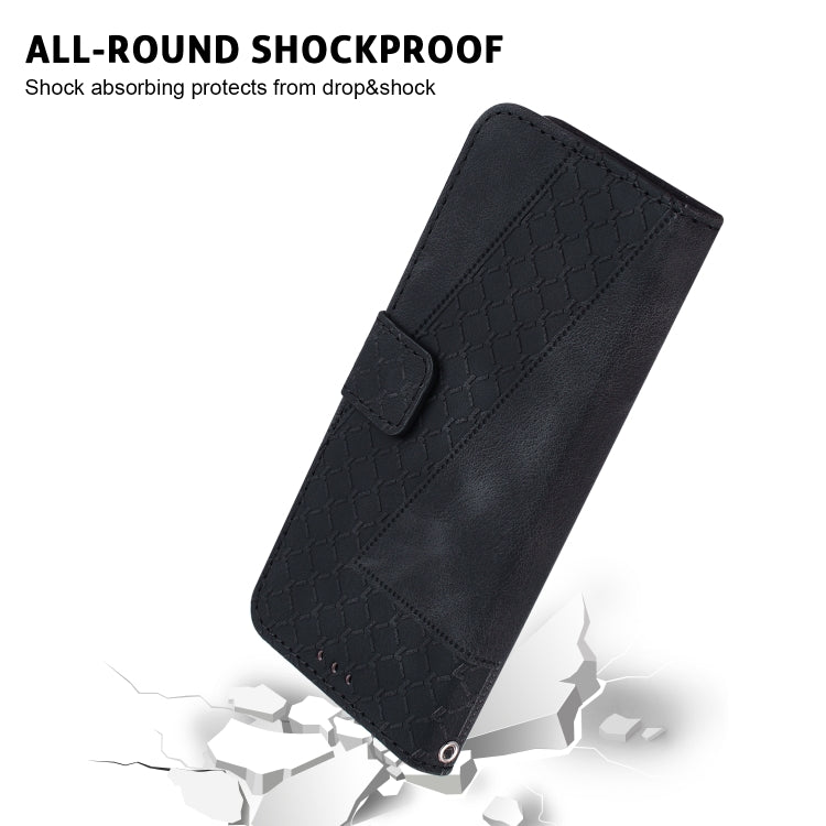 For iPhone 15 Pro Max Seven-shaped Embossed Leather Phone Case(Black) - HoMEdemic™ 