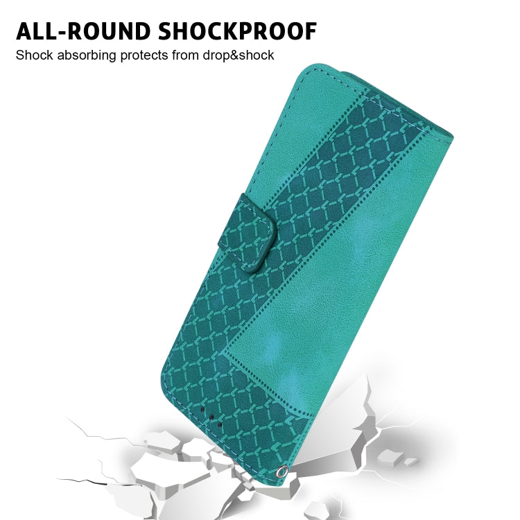 For iPhone 15 Pro Max Seven-shaped Embossed Leather Phone Case(Green) - HoMEdemic™ 