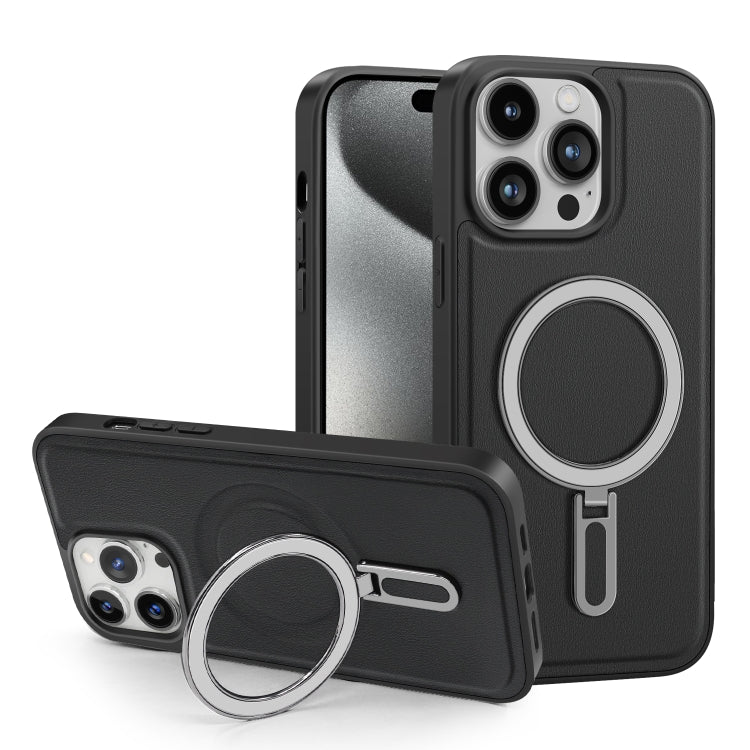 For iPhone 15 Pro Max Shield MagSafe Magnetic Holder Phone Case(Black) - HoMEdemic™ 