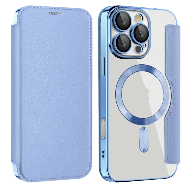For iPhone 15 Pro Max Shield MagSafe RFID Anti-theft Leather Phone Case(Blue) - HoMEdemic™ 
