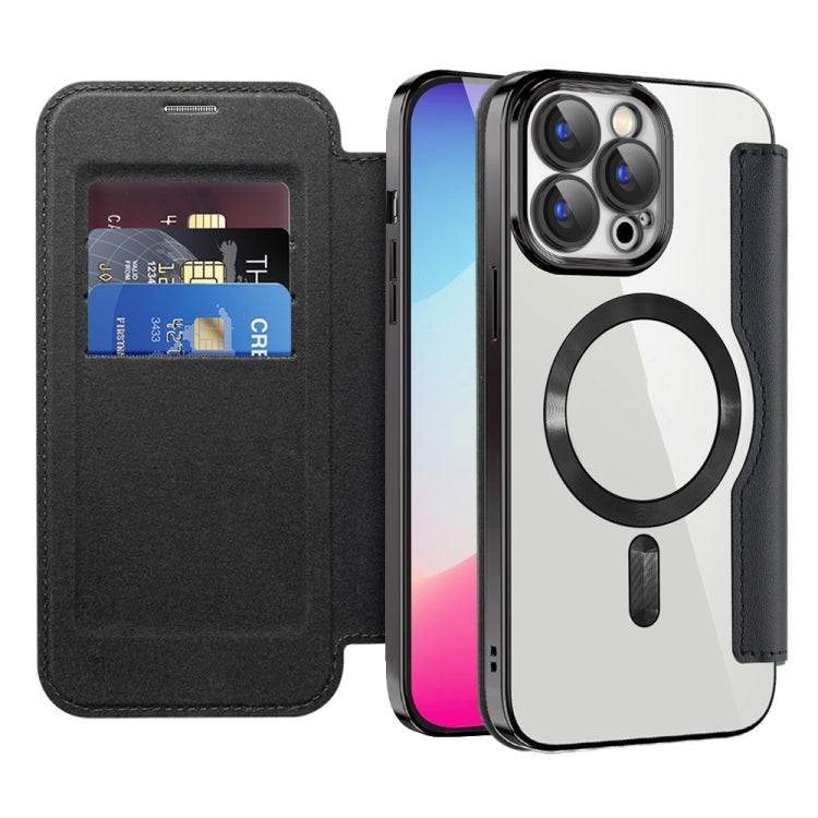 For iPhone 15 Pro Max Shield MagSafe RFID Anti-theft Leather Phone Case(Dark Blue) - HoMEdemic™ 