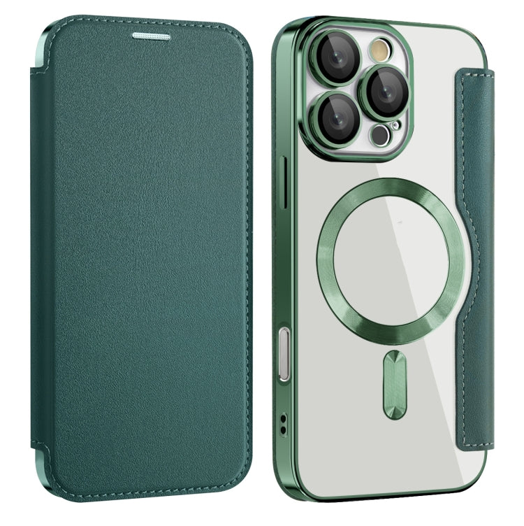 For iPhone 15 Pro Max Shield MagSafe RFID Anti-theft Leather Phone Case(Green) - HoMEdemic™ 