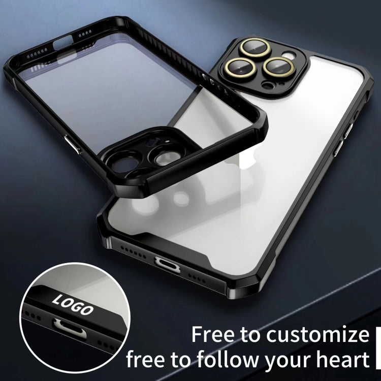 For iPhone 15 Pro Max Shockproof Acrylic Phone Case with Lens Glass Film(Black) - HoMEdemic™ 
