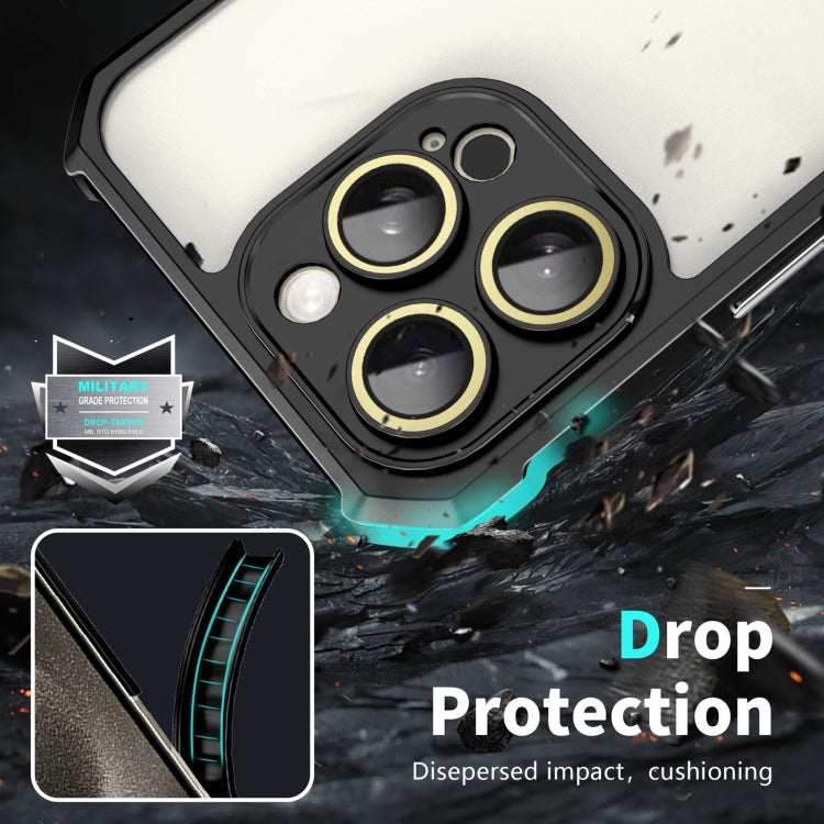 For iPhone 15 Pro Max Shockproof Acrylic Phone Case with Lens Glass Film(Black) - HoMEdemic™ 