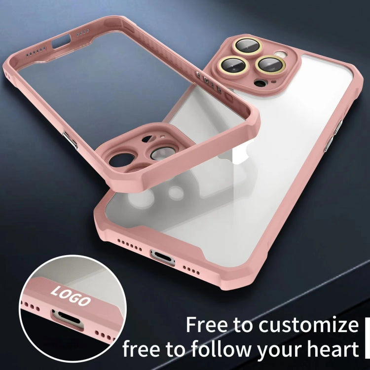 For iPhone 15 Pro Max Shockproof Acrylic Phone Case with Lens Glass Film(Pink) - HoMEdemic™ 