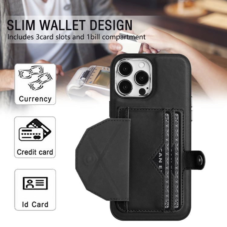 For iPhone 15 Pro Max Shockproof Leather Phone Case with Card Holder(Black) - HoMEdemic™ 