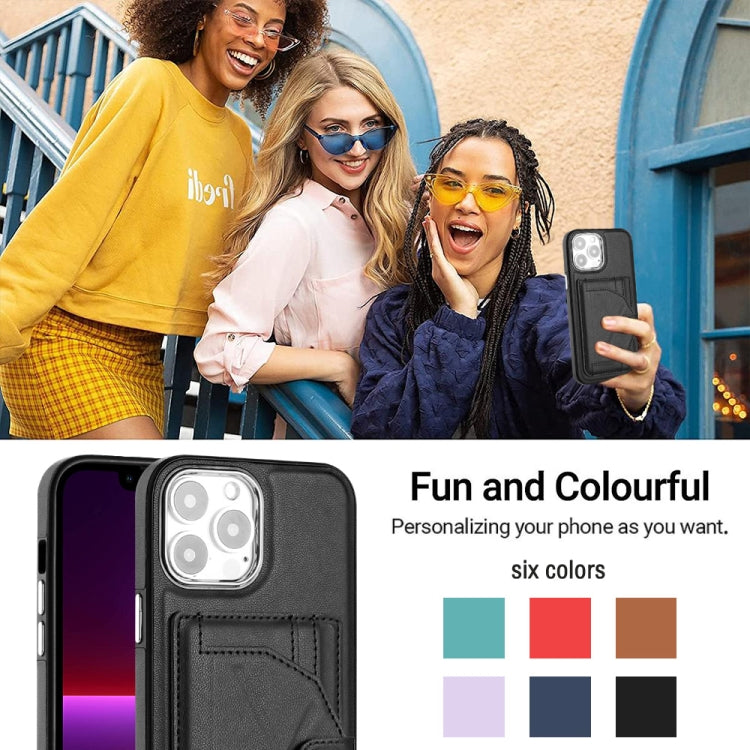 For iPhone 15 Pro Max Shockproof Leather Phone Case with Card Holder(Black) - HoMEdemic™ 