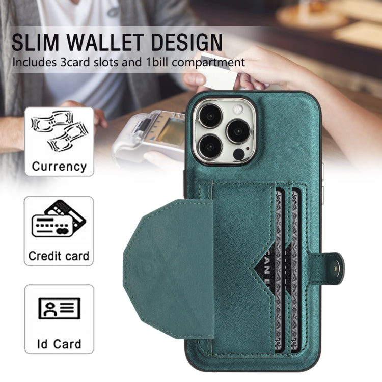 For iPhone 15 Pro Max Shockproof Leather Phone Case with Card Holder(Green) - HoMEdemic™ 