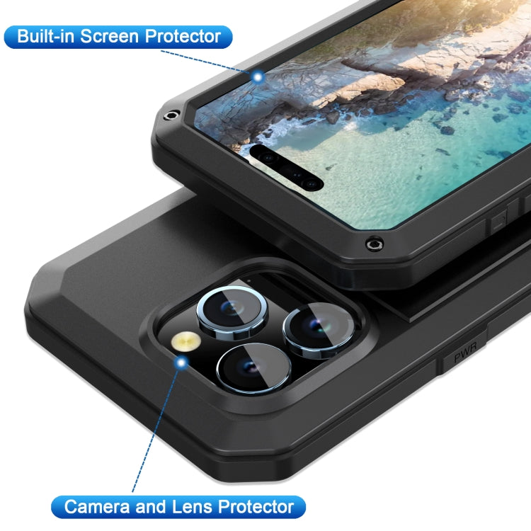 For iPhone 15 Pro Max Shockproof Life Waterproof Dust-proof Metal + Silicone Phone Case(Black) - HoMEdemic™ 