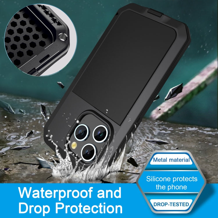 For iPhone 15 Pro Max Shockproof Life Waterproof Dust-proof Metal + Silicone Phone Case(Black) - HoMEdemic™ 