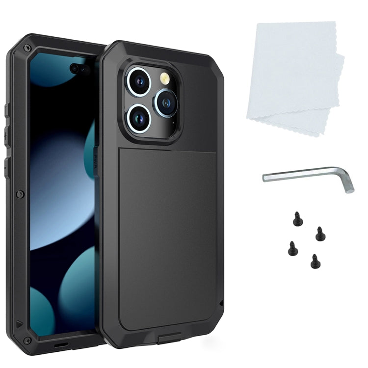 For iPhone 15 Pro Max Shockproof Life Waterproof Dust-proof Metal + Silicone Phone Case(Black) - HoMEdemic™ 