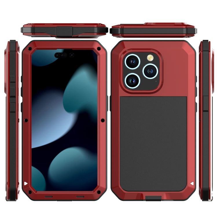 For iPhone 15 Pro Max Shockproof Life Waterproof Dust-proof Metal + Silicone Phone Case(Red) - HoMEdemic™ 
