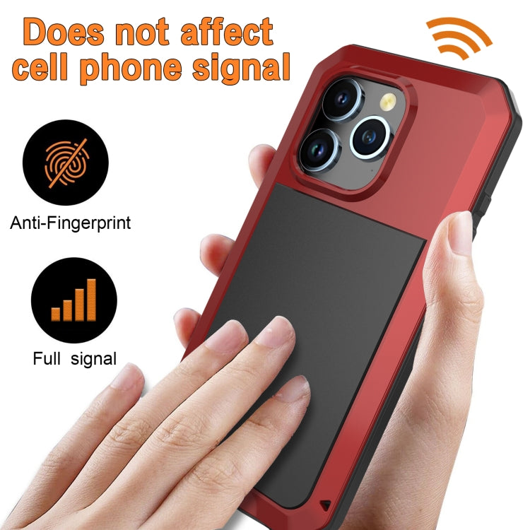 For iPhone 15 Pro Max Shockproof Life Waterproof Dust-proof Metal + Silicone Phone Case(Red) - HoMEdemic™ 